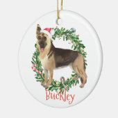 Deutscher Schäferhund Personalisierter Name Keramik Ornament (Links)