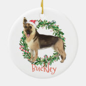 Deutscher Schäferhund Personalisierter Name Keramik Ornament (Hinten)