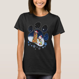 Deutscher Schäferhund Pfote Weihnachten Schneemann T-Shirt