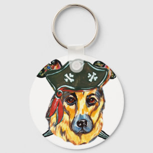 Deutscher Schäferhund-Pirat Schlüsselanhänger