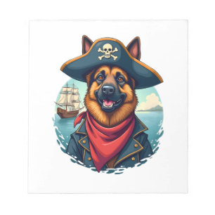 Deutscher Schäferhund Piraten Kopie Notizblock