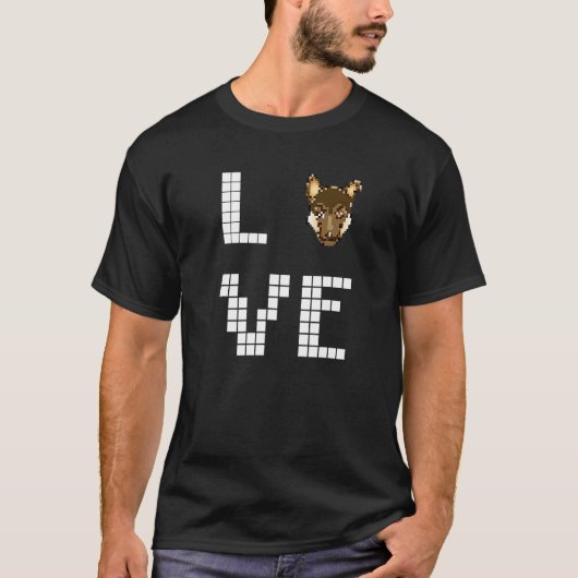 Deutscher Schäferhund Pixel-Art T-Shirt (Vorderseite)