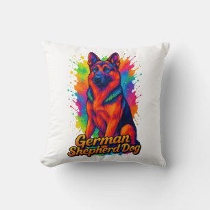 Deutscher Schäferhund Pop Kunst, Dichtung und Musi Kissen