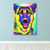 Deutscher Schäferhund Pop Kunst Leinwanddruck (Insitu (Holzboden))