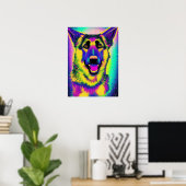 Deutscher Schäferhund Pop Kunst Poster (Heimbüro)