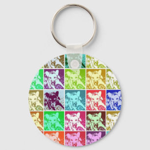 Deutscher Schäferhund Pop Kunst Schlüsselanhänger