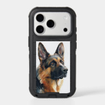 Deutscher Schäferhund-Porträt Aquarell
