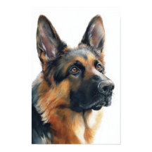Deutscher Schäferhund-Porträt Aquarell