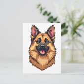 Deutscher Schäferhund Postkarte (Stehend Vorderseite)