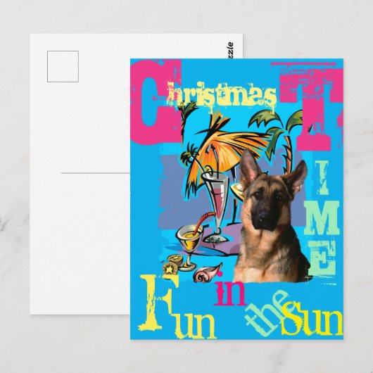 Deutscher Schäferhund Postkarte (Vorne/Hinten)