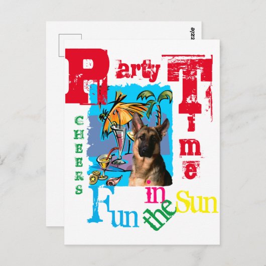 Deutscher Schäferhund Postkarte (Vorne/Hinten)