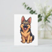 Deutscher Schäferhund Postkarte (Stehend Vorderseite)