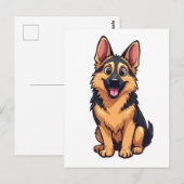 Deutscher Schäferhund Postkarte (Vorne/Hinten)