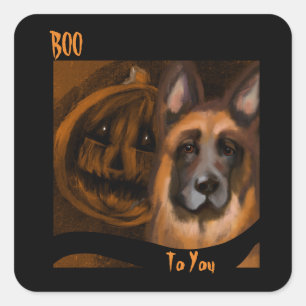 Deutscher Schäferhund  Quadratischer Aufkleber