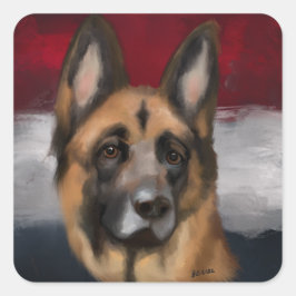 Deutscher Schäferhund Quadratischer Aufkleber