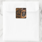 Deutscher Schäferhund Quadratischer Aufkleber (Tasche)