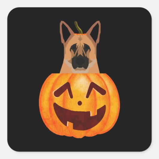 Deutscher Schäferhund Quadratischer Aufkleber (Vorderseite)