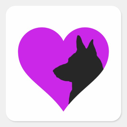Deutscher Schäferhund Quadratischer Aufkleber (Vorderseite)