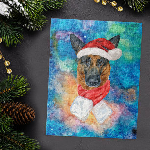 Deutscher Schäferhund Rasse Hund Weihnachten Puzzle