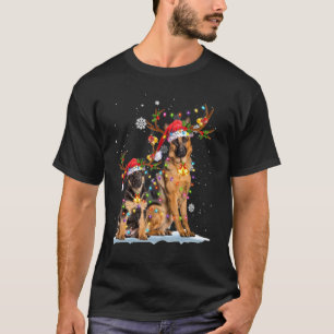 Deutscher Schäferhund Rentier Santa Hut Weihnachts T-Shirt