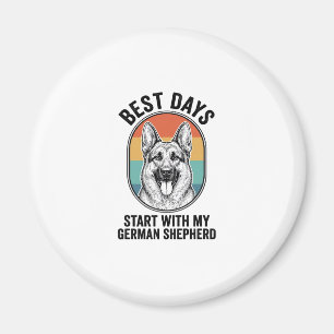 Deutscher Schäferhund Retro Art Vintage Hunde-Lieb Magnet