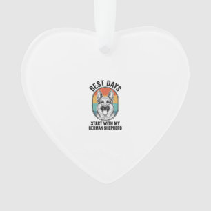 Deutscher Schäferhund Retro Art Vintage Hunde Lieb Ornament
