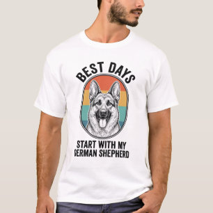 Deutscher Schäferhund Retro Art Vintage Hunde Lieb T-Shirt