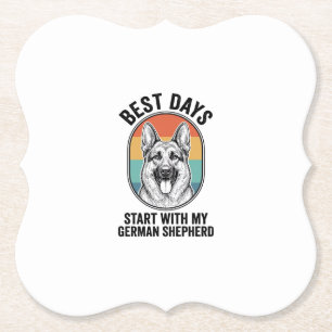 Deutscher Schäferhund Retro Art Vintage Hunde Lieb Untersetzer