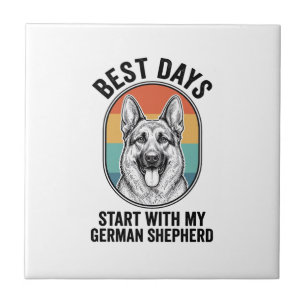 Deutscher Schäferhund Retro Art Vintage Hundeliebh Fliese