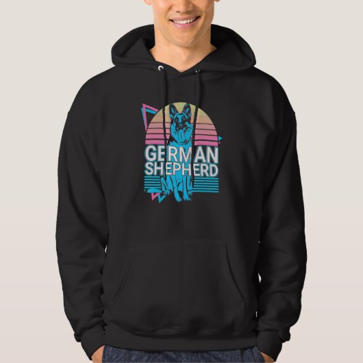Deutscher Schäferhund Retro Hoodie (Vorderseite)