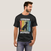 Deutscher Schäferhund Retro Vintag Dog Design T-Shirt (Vorne ganz)