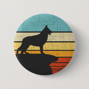 Deutscher Schäferhund Retro Vintage 60er 70er Hund Button