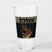 Deutscher Schäferhund Rugged Camouflage Name Cool Glas (Vorderseite)