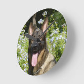 Deutscher Schäferhund Runde Wanduhr (Winkel)