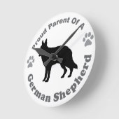 Deutscher Schäferhund Runde Wanduhr (Winkel)