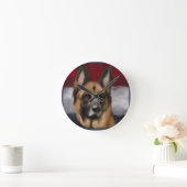 Deutscher Schäferhund Runde Wanduhr (Zuhause)