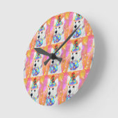 Deutscher Schäferhund Runde Wanduhr (Winkel)