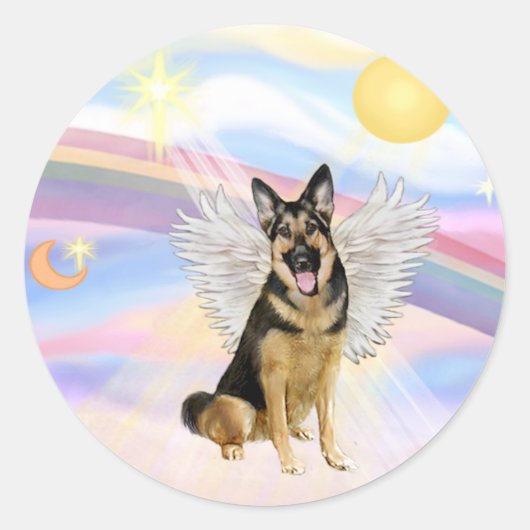 Deutscher Schäferhund Runder Aufkleber (Vorderseite)