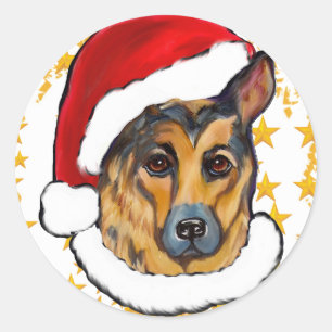 DEUTSCHER SCHÄFERHUND RUNDER AUFKLEBER