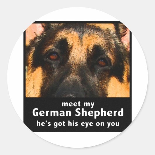 Deutscher Schäferhund Runder Aufkleber (Vorderseite)