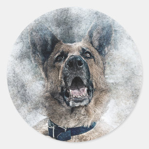 Deutscher Schäferhund Runder Aufkleber