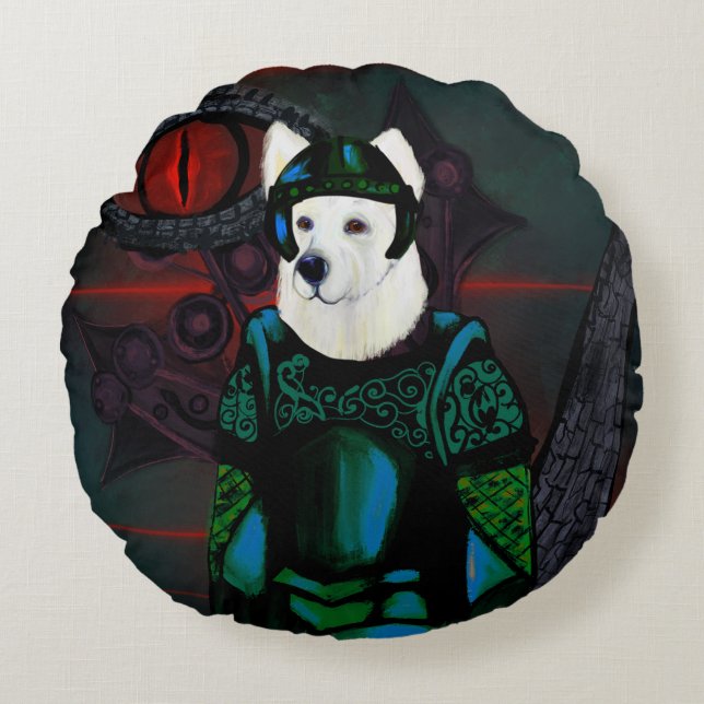 Deutscher Schäferhund Rundes Kissen (Vorderseite)