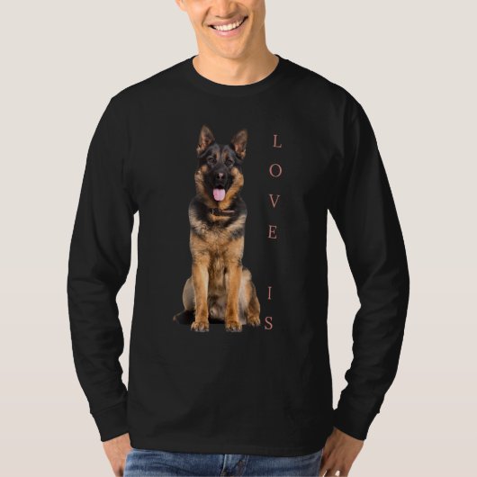 Deutscher Schäferhund Schäfer Hund Mama Vater Lieb T-Shirt (Vorderseite)