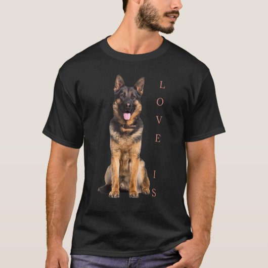 Deutscher Schäferhund Schäfer Hund Mama Vater Lieb T-Shirt (Vorderseite)
