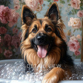 Deutscher Schäferhund-Schaumbad-Wonne Leinwanddruck