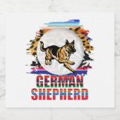 Deutscher Schäferhund Schaumweinetikett (Einzelnes Label)