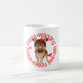 Deutscher Schäferhund, schlampige Küsse Kaffeetasse