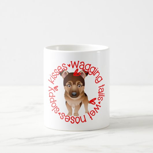 Deutscher Schäferhund, schlampige Küsse Kaffeetasse (Mittel)