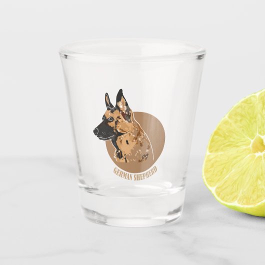 Deutscher Schäferhund Schnapsglas (Vorderseite)
