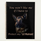 Deutscher Schäferhund schützt meinen "Lil Human" Planer (Vorderseite)